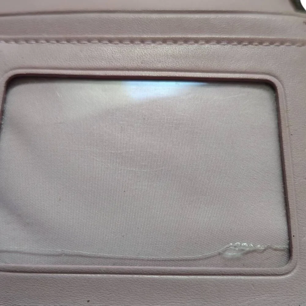Authentic Coach quilted signature leather trifold wallet in rich brown with a so